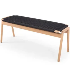 Ławka Dębowa Klupa 120 Cm Czarny Paper Cord Gazzda