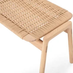 Ławka Dębowa Klupa 120 Cm Naturalny Paper Cord Gazzda