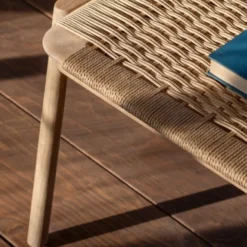 Ławka Dębowa Klupa 120 Cm Naturalny Paper Cord Gazzda