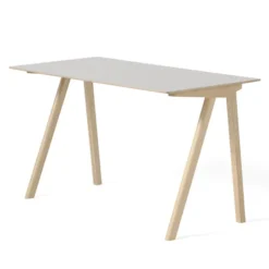 Biurko Cph90 Naturalny Dąb - Białe Linoleum Hay