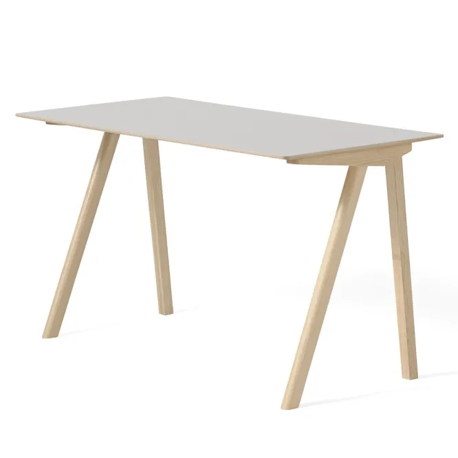 Biurko Cph90 Naturalny Dąb - Białe Linoleum Hay