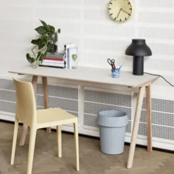 Biurko Cph90 Naturalny Dąb - Białe Linoleum Hay