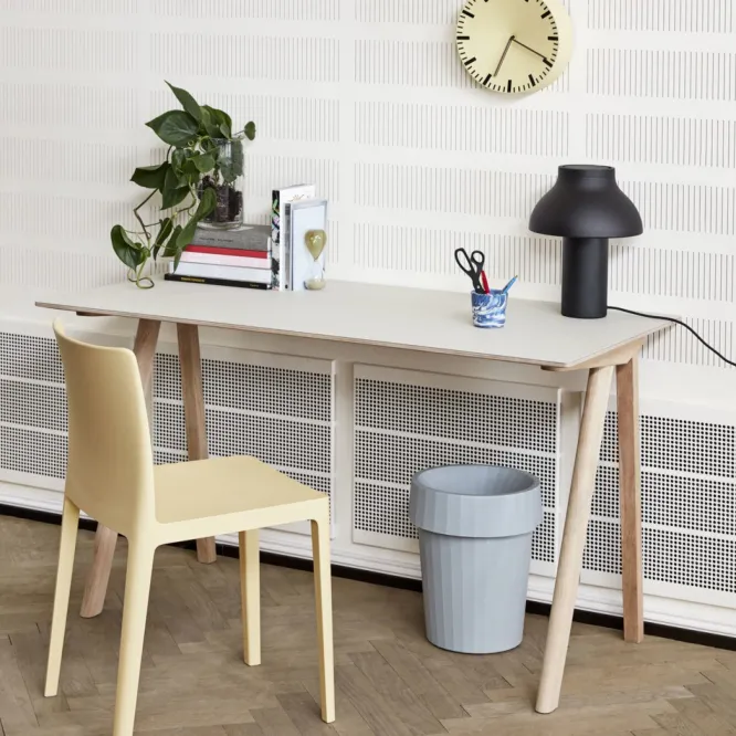 Biurko Cph90 Naturalny Dąb - Białe Linoleum Hay