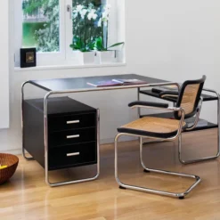Biurko S 285/2 Z Półkami Czarne Thonet