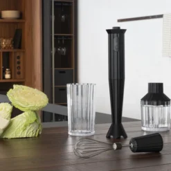 Blender Ręczny Plisse Z Akcesoriami Czarny Alessi
