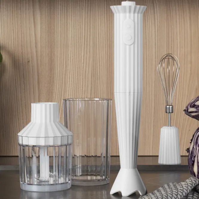 Blender Ręczny Plisse Z Akcesoriami Biały Alessi