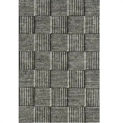 Dywan Chess Czarny Linie Design