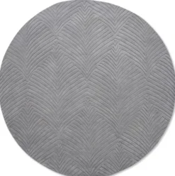 Dywan Geometryczny Folia Okrągły Szary Wedgwood