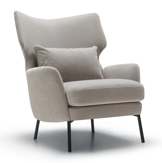 Fotel Alex Classic Velvet Light Grey Sits