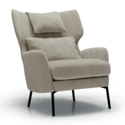 Fotel Alex Z Zagłówkiem Atropa Grey Beige Sits