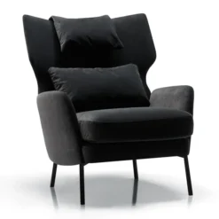 Fotel Alex Z Zagłówkiem Classic Velvet Anthracite Sits