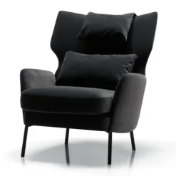 Fotel Alex Z Zagłówkiem Classic Velvet Anthracite Sits