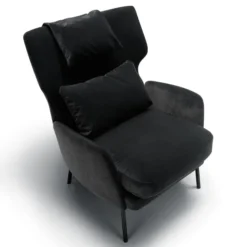 Fotel Alex Z Zagłówkiem Classic Velvet Anthracite Sits