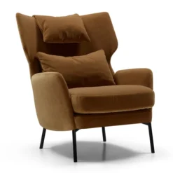 Fotel Alex Z Zagłówkiem Classic Velvet Teddy Brown Sits