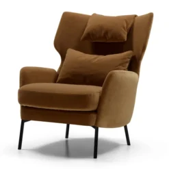 Fotel Alex Z Zagłówkiem Classic Velvet Teddy Brown Sits