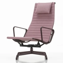 Fotel Aluminium Ea 124 Tkanina Cosy 2 Paler Rose - Podstawa Bordowa Vitra