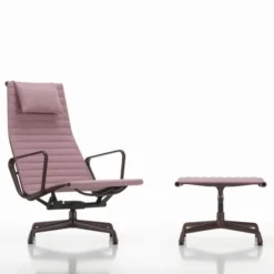Fotel Aluminium Ea 124 Tkanina Cosy 2 Paler Rose - Podstawa Bordowa Vitra