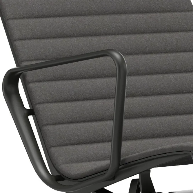 Fotel Aluminium Ea 124 Tkanina Cosy 2 Merino Black - Podstawa Czarna Vitra