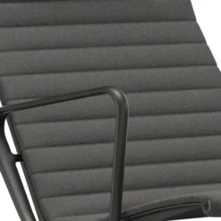 Fotel Aluminium Ea 124 Tkanina Cosy 2 Merino Black - Podstawa Czarna Vitra