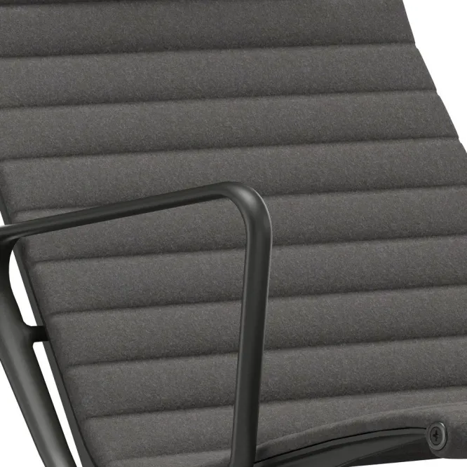 Fotel Aluminium Ea 124 Tkanina Cosy 2 Merino Black - Podstawa Czarna Vitra