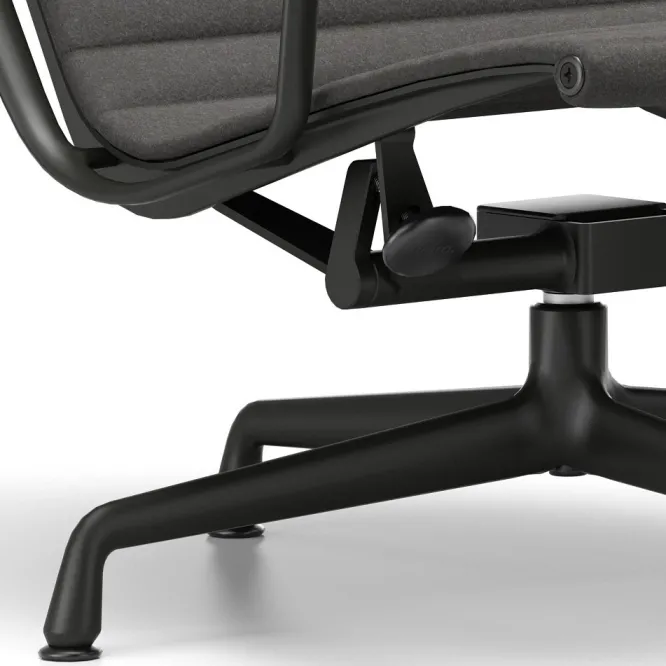 Fotel Aluminium Ea 124 Tkanina Cosy 2 Merino Black - Podstawa Czarna Vitra