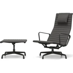 Fotel Aluminium Ea 124 Tkanina Cosy 2 Merino Black - Podstawa Czarna Vitra