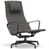 Fotel Aluminium Ea 124 Tkanina Hopsak Dark Gray - Podstawa Czarna Vitra