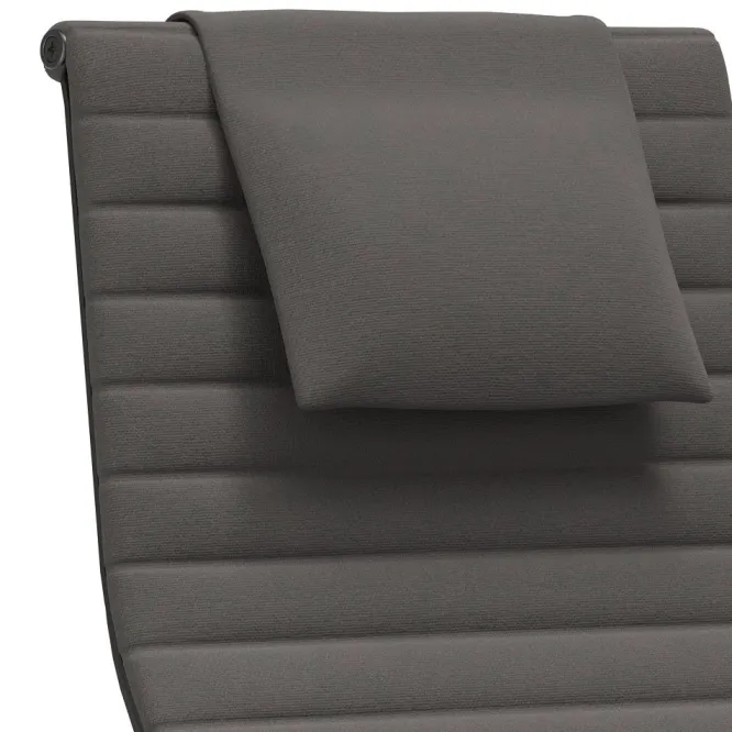 Fotel Aluminium Ea 124 Tkanina Hopsak Dark Gray - Podstawa Czarna Vitra