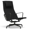 Fotel Aluminium Ea 124 Tkanina Hopsak Nero - Podstawa Czarna Vitra