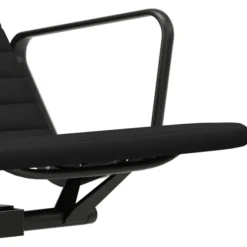 Fotel Aluminium Ea 124 Tkanina Hopsak Nero - Podstawa Czarna Vitra