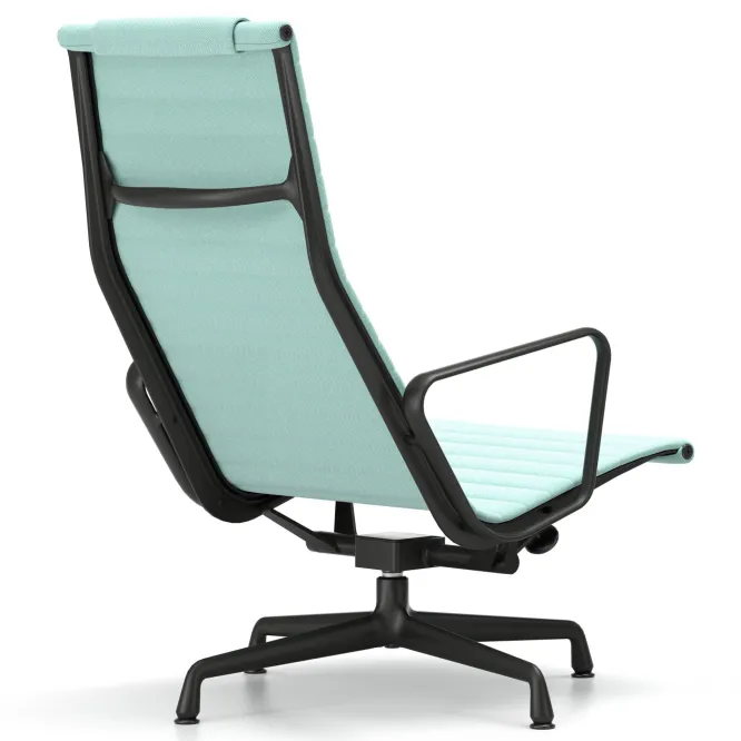 Fotel Aluminium Ea 124 Tkanina Hopsak Mint Ivory - Podstawa Czarna Vitra