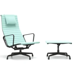 Fotel Aluminium Ea 124 Tkanina Hopsak Mint Ivory - Podstawa Czarna Vitra