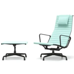 Fotel Aluminium Ea 124 Tkanina Hopsak Mint Ivory - Podstawa Czarna Vitra