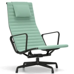 Fotel Aluminium Ea 124 Tkanina Track Mint-Cream - Podstawa Czarna Vitra