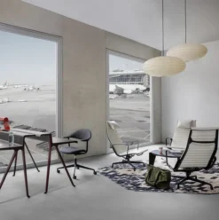 Fotel Aluminium Ea 124 Tkanina Track Mint-Cream - Podstawa Czarna Vitra