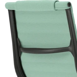 Fotel Aluminium Ea 124 Tkanina Track Mint-Cream - Podstawa Czarna Vitra