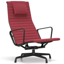 Fotel Aluminium Ea 124 Tkanina Track Dark Magenta - Podstawa Czarna Vitra