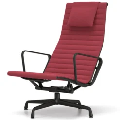 Fotel Aluminium Ea 124 Tkanina Track Dark Magenta - Podstawa Czarna Vitra