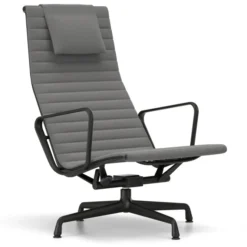 Fotel Aluminium Ea 124 Tkanina Track Mid Grey - Podstawa Czarna Vitra