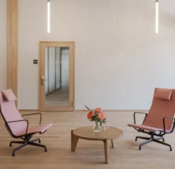 Fotel Aluminium Ea 124 Tkanina Track Mid Grey - Podstawa Czarna Vitra