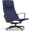 Fotel Aluminium Ea 124 Tkanina Track Royal Blue-Nero - Podstawa Czarna Vitra
