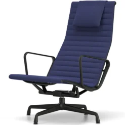 Fotel Aluminium Ea 124 Tkanina Track Royal Blue-Nero - Podstawa Czarna Vitra