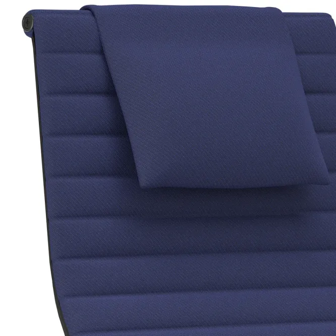 Fotel Aluminium Ea 124 Tkanina Track Royal Blue-Nero - Podstawa Czarna Vitra