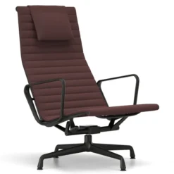 Fotel Aluminium Ea 124 Tkanina Track Dark Red - Podstawa Czarna Vitra