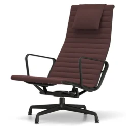 Fotel Aluminium Ea 124 Tkanina Track Dark Red - Podstawa Czarna Vitra