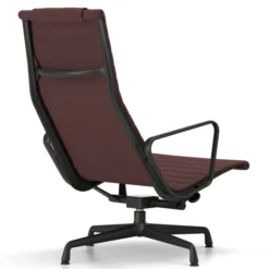 Fotel Aluminium Ea 124 Tkanina Track Dark Red - Podstawa Czarna Vitra