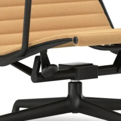Fotel Aluminium Ea 124 Tkanina Track Cognac-Mustard - Podstawa Czarna Vitra