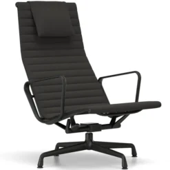 Fotel Aluminium Ea 124 Tkanina Track Nero - Podstawa Czarna Vitra