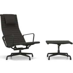 Fotel Aluminium Ea 124 Tkanina Track Nero - Podstawa Czarna Vitra