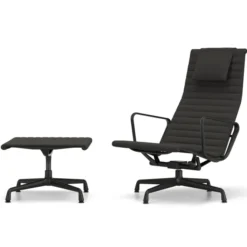 Fotel Aluminium Ea 124 Tkanina Track Nero - Podstawa Czarna Vitra